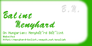 balint menyhard business card